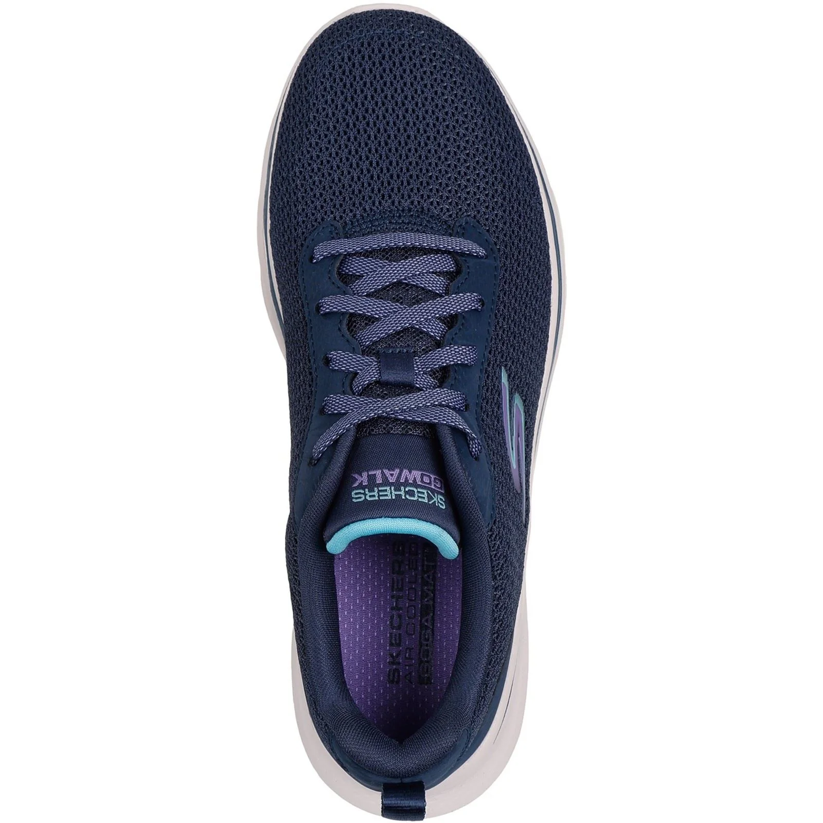 Skechers Go Walk 7 Kaylor Polyester Women's Navy/Purple Trainers - Image 3