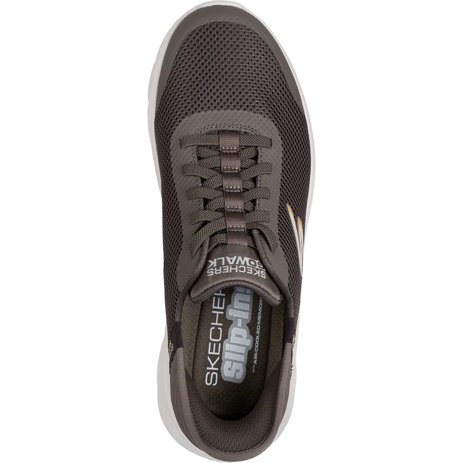 Skechers Men's GO WALK Flex Hands Up Shoes in Brown - Image 3