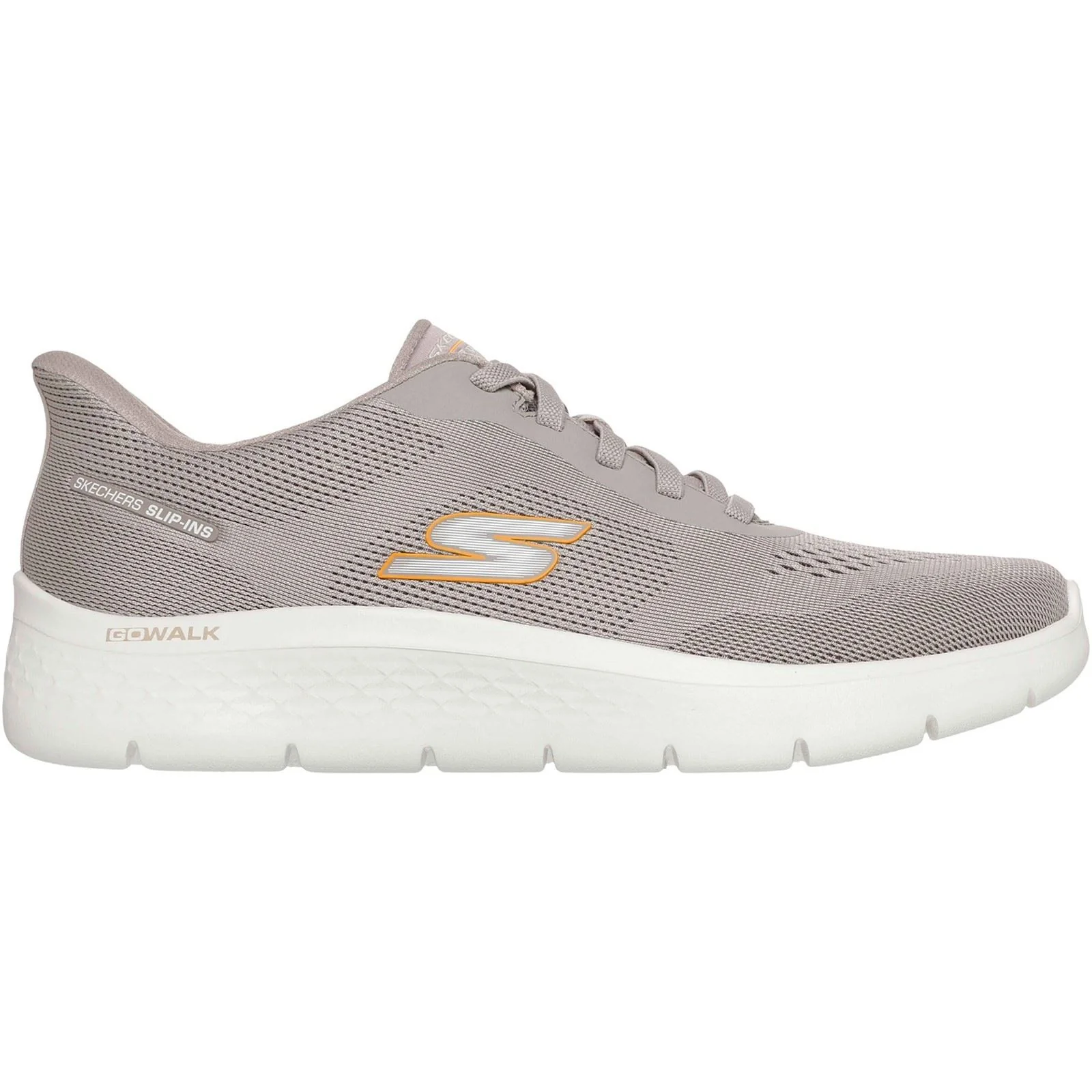 Skechers Go Walk Flex Polyester Men's Taupe Trainers - Image 2