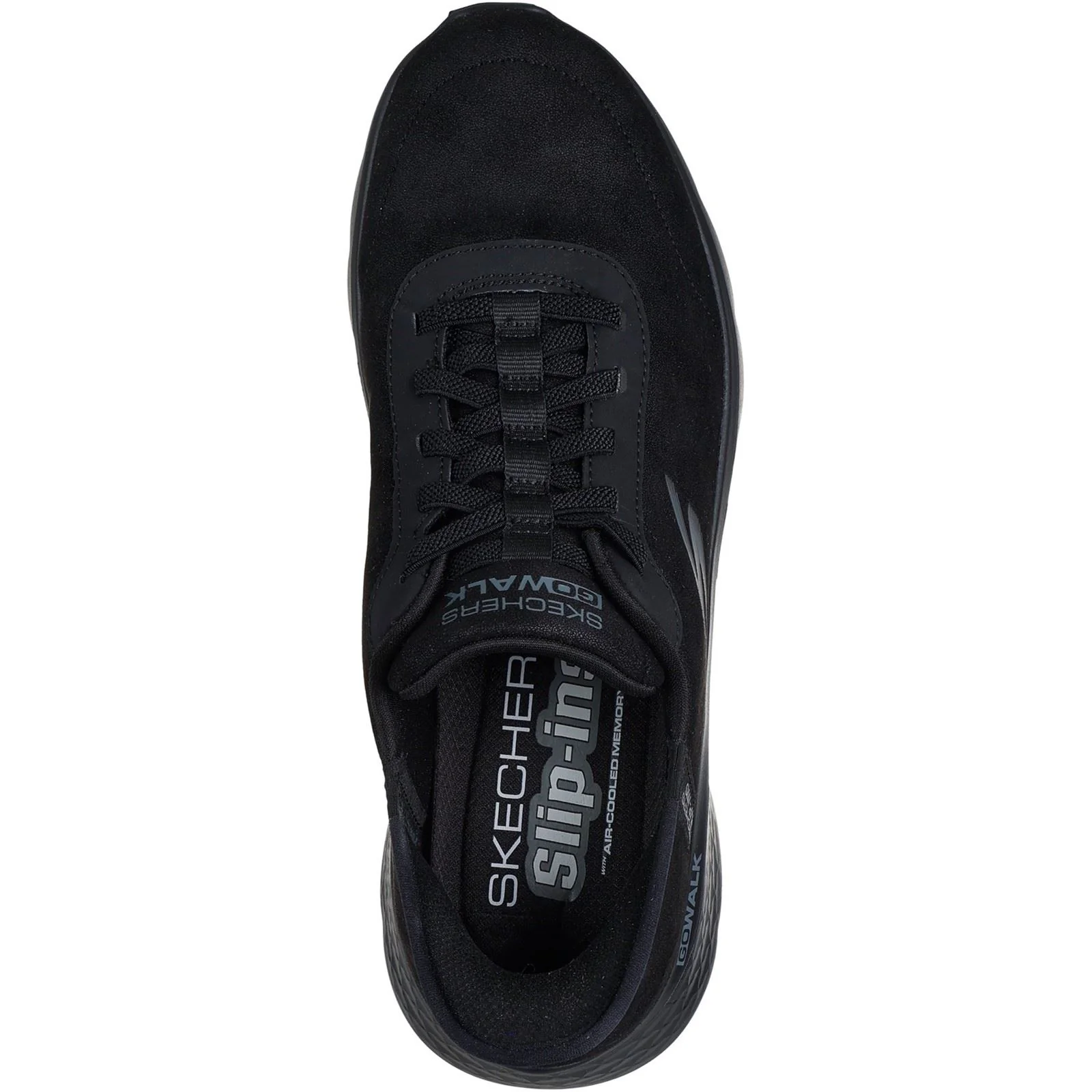 Skechers GO WALK Flex Smooth Motion Textile Men's Black Trainers - Image 3