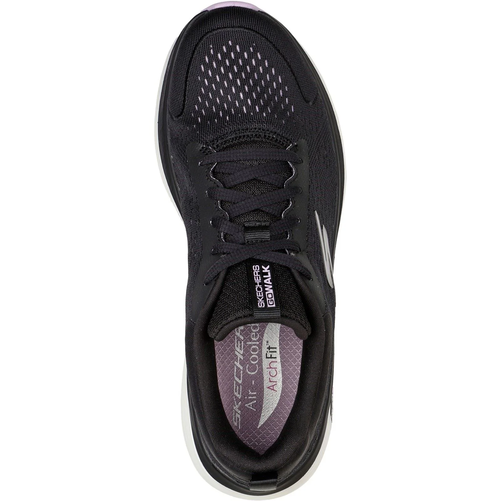 Skechers Women's Go Walk Workout Walker Outpace Trainers in Black/Lavender - Image 3