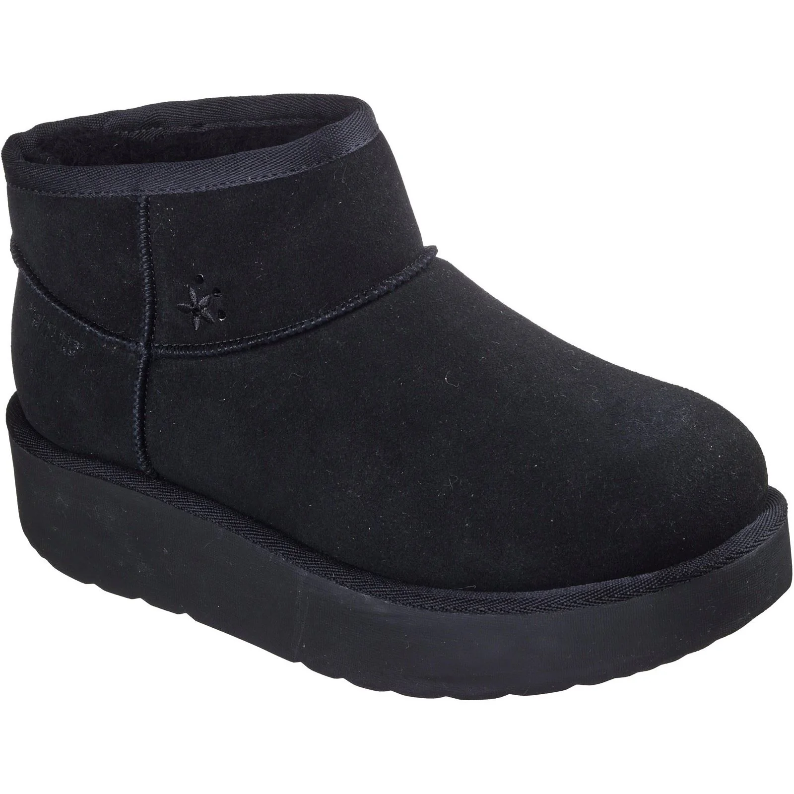 Skechers Keep Cozy Leather Women's Black Winter Ankle Boots