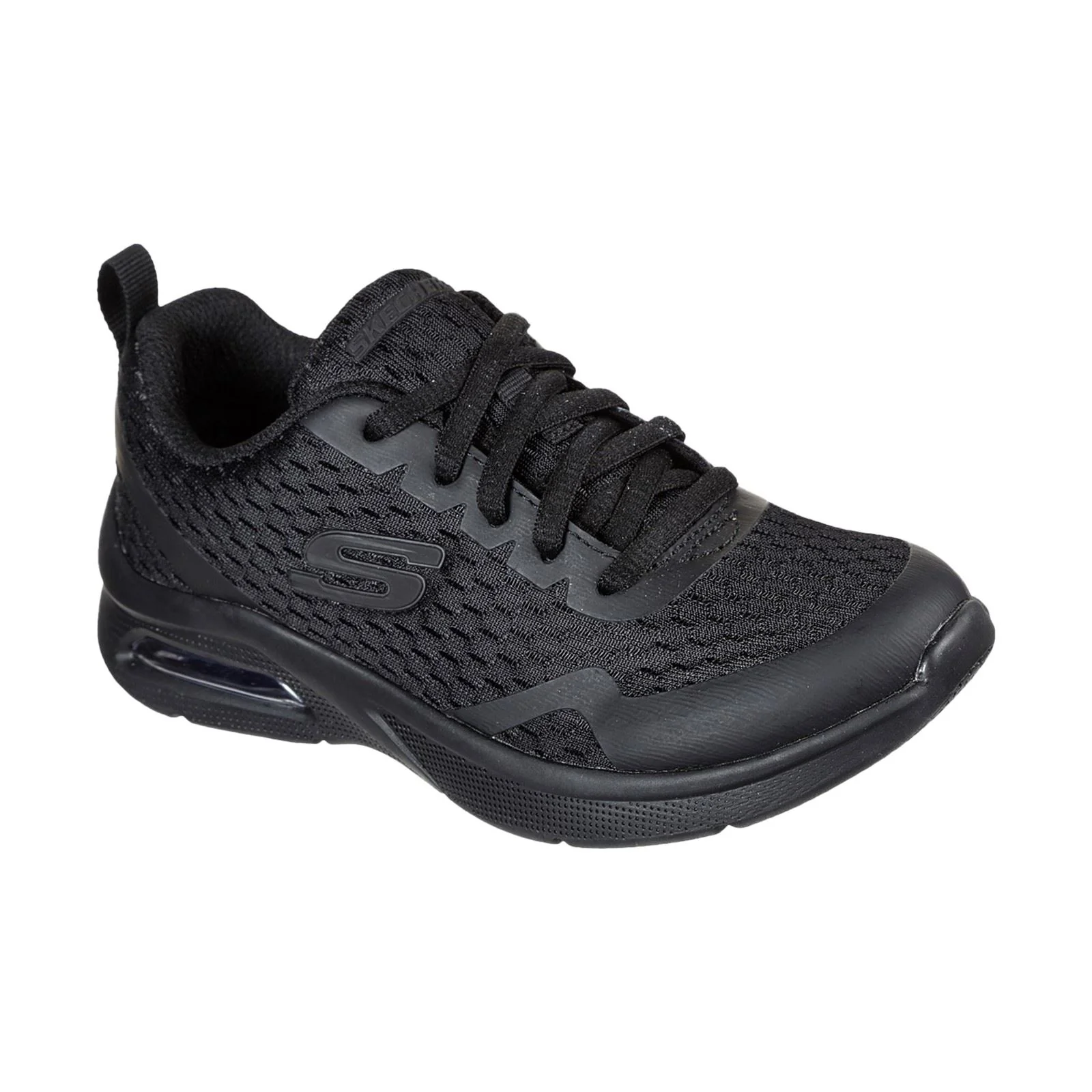 Skechers Microspec Max Synthetic Junior Black Textile & Trim Trainers - Image 8