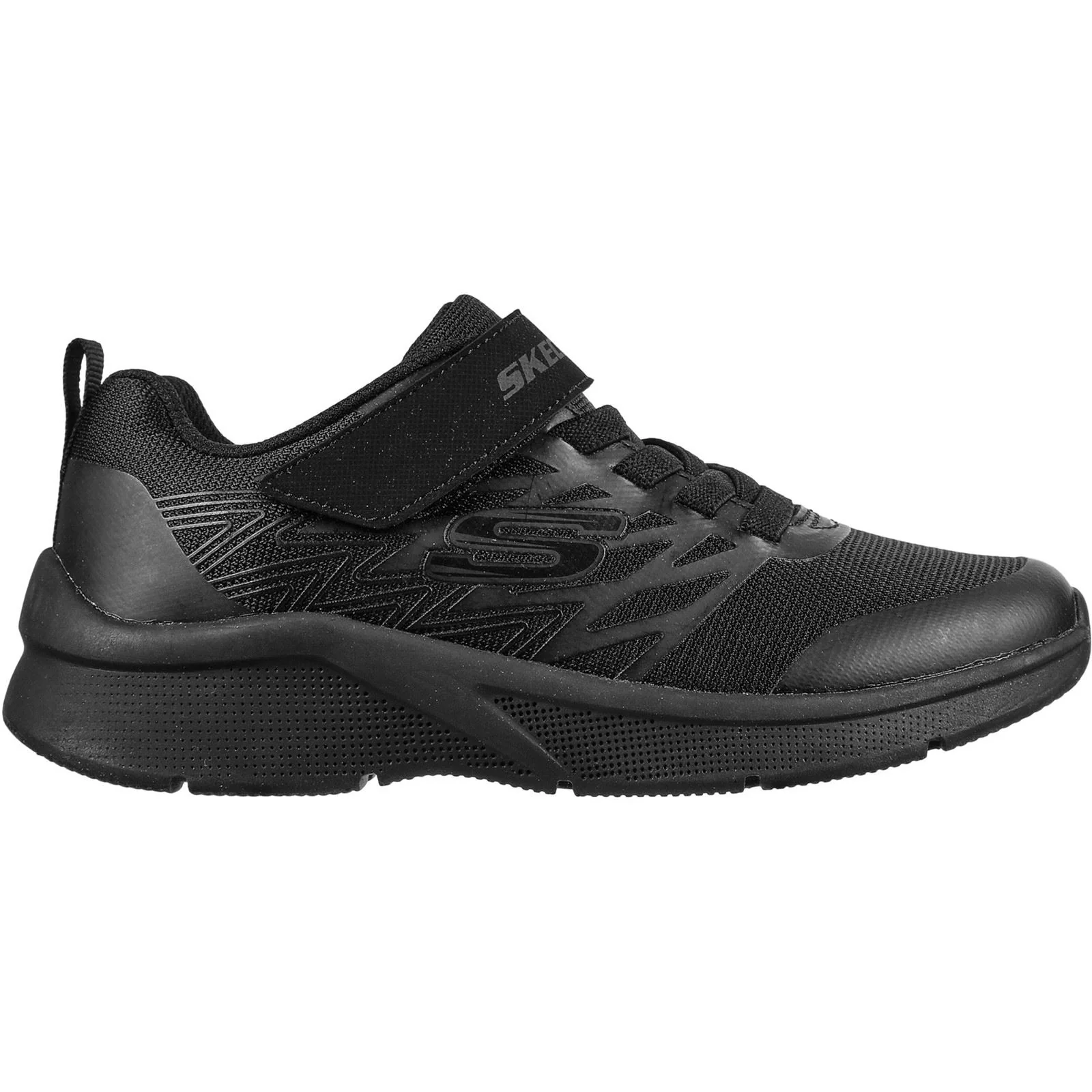Skechers Microspec Texlor Synthetic Junior Black Trainers - Image 5