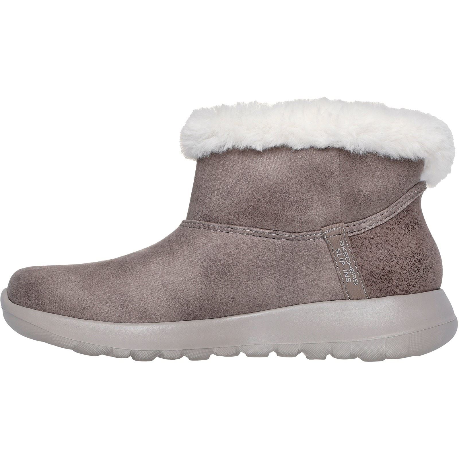Skechers On-the-GO Joy Cozy Dream Polyester Women's Dark Taupe Winter Ankle Boots - Image 4