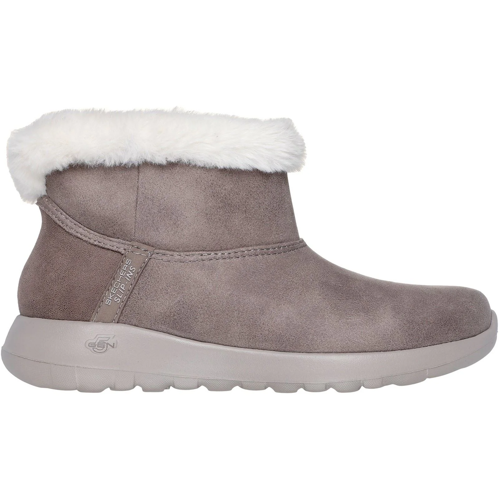 Skechers On-the-GO Joy Cozy Dream Polyester Women's Dark Taupe Winter Ankle Boots - Image 5