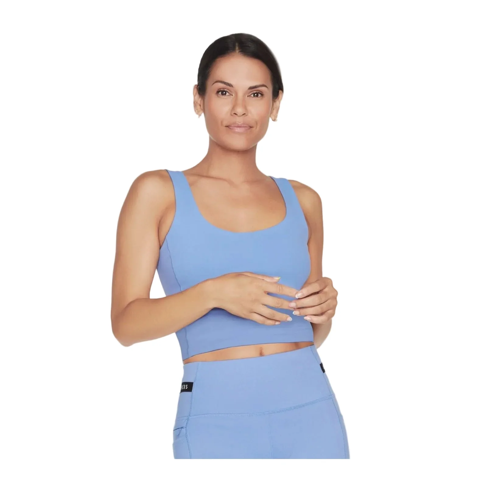Skechers Performance Goflex Joy Longline Bra Nylon Women's Blue Sports Bra - Image 3