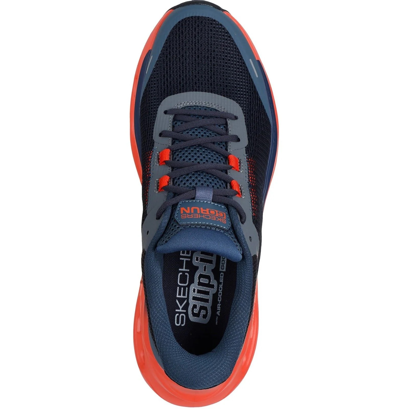 Skechers Performance Max Cushioning Glide-Step Men's Navy/Orange Trainers - Image 4