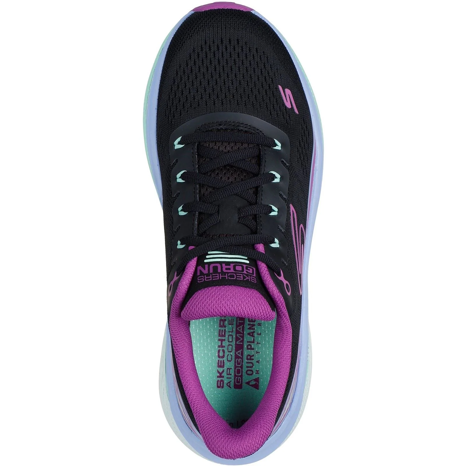 Skechers Performance Max Cushioning Propulsion Textile Women's Black/Purple Trainers - Image 3