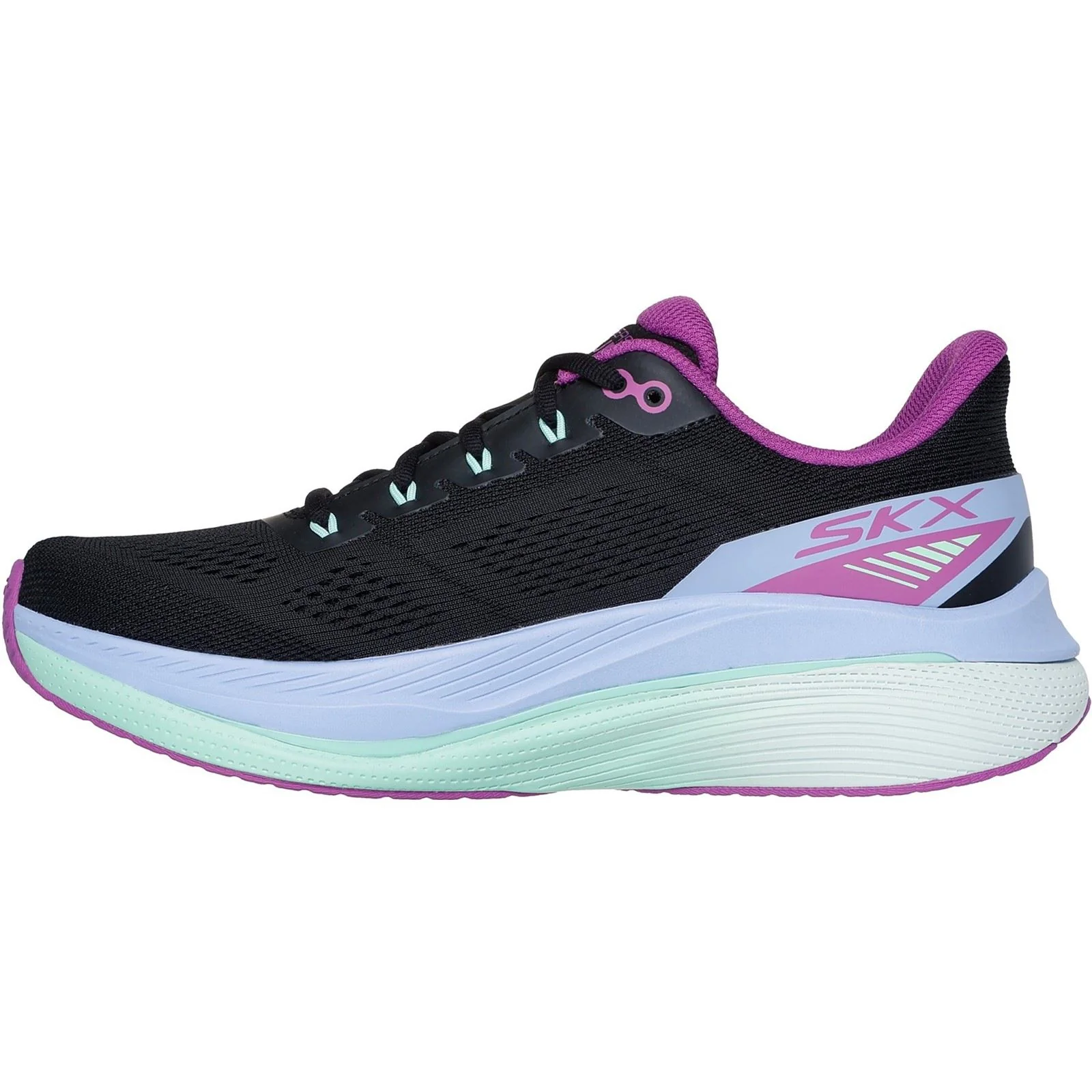 Skechers Performance Max Cushioning Propulsion Textile Women's Black/Purple Trainers - Image 4