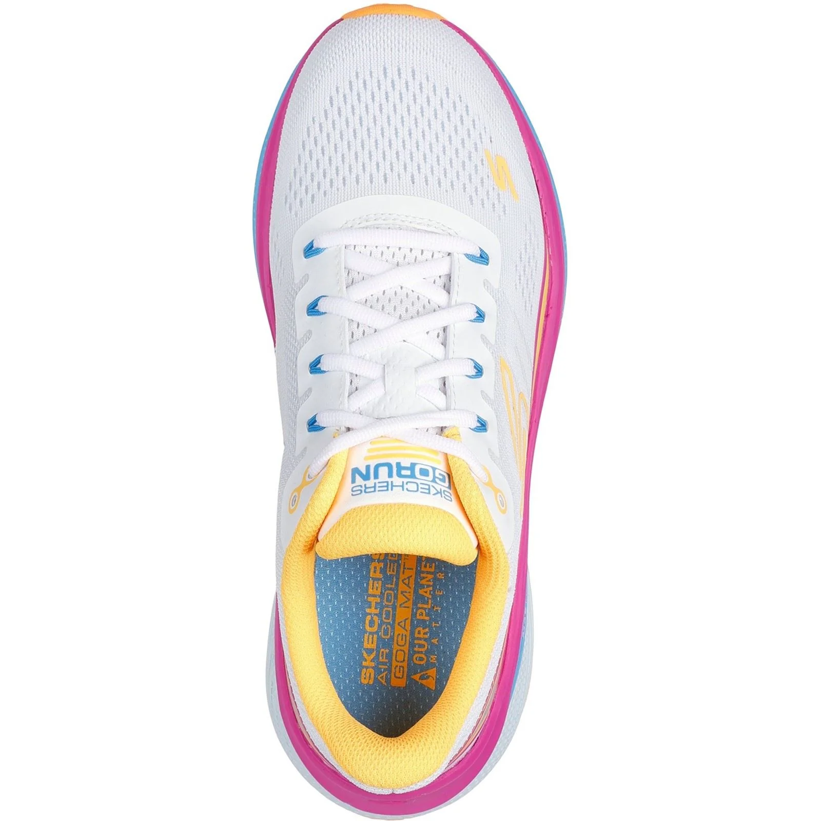 Skechers Performance Max Cushioning Propulsion Textile Women's White/Orange Trainers - Image 4