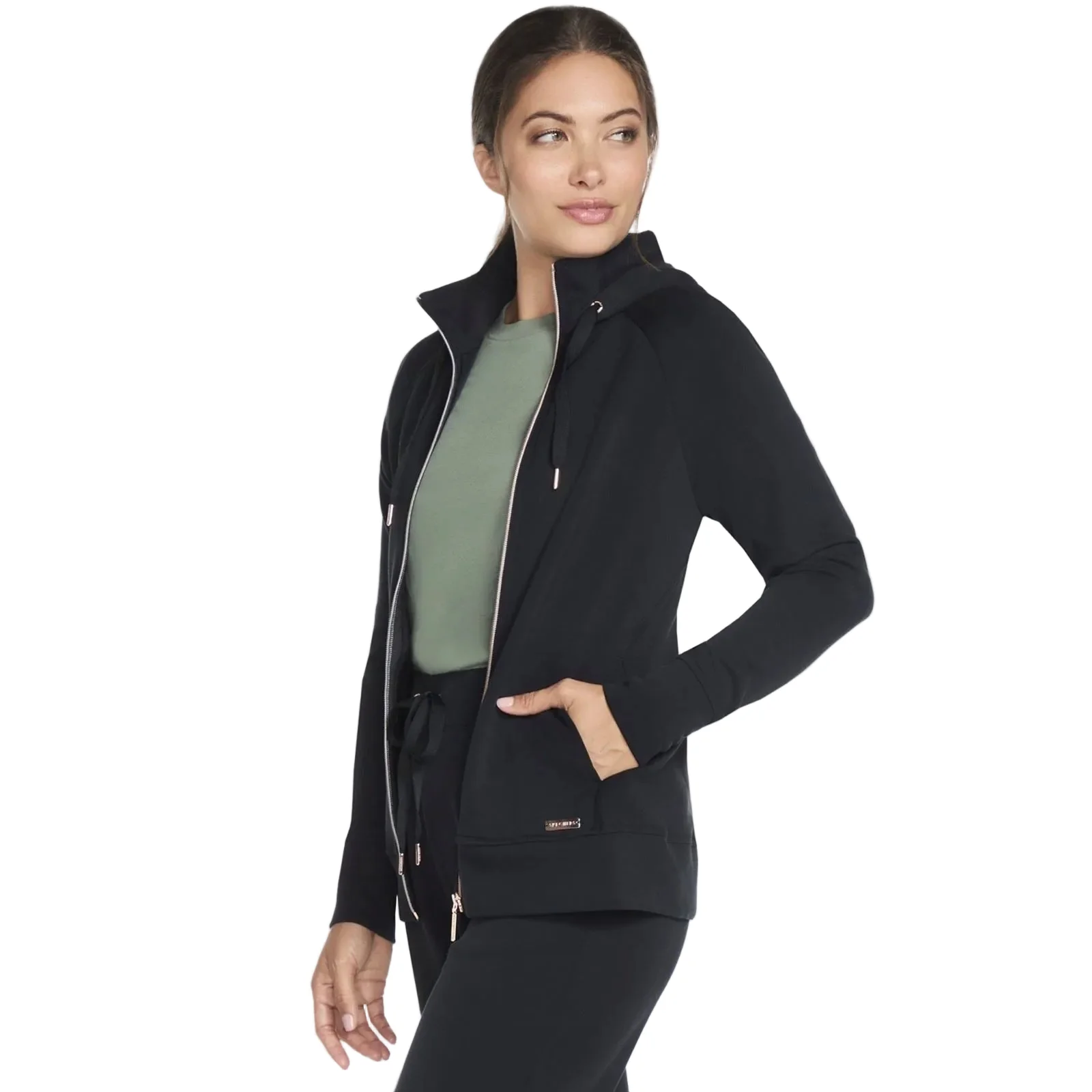 Skechers Performance Skechluxe Elevate Hooded Jacket Women's Black Jacket - Image 3