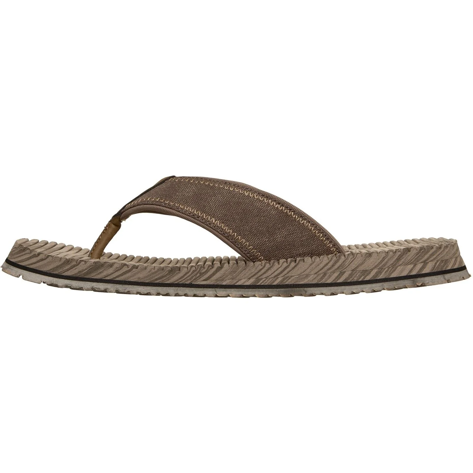 Skechers Quill Textile Men's Brown Flip Flops - Image 4