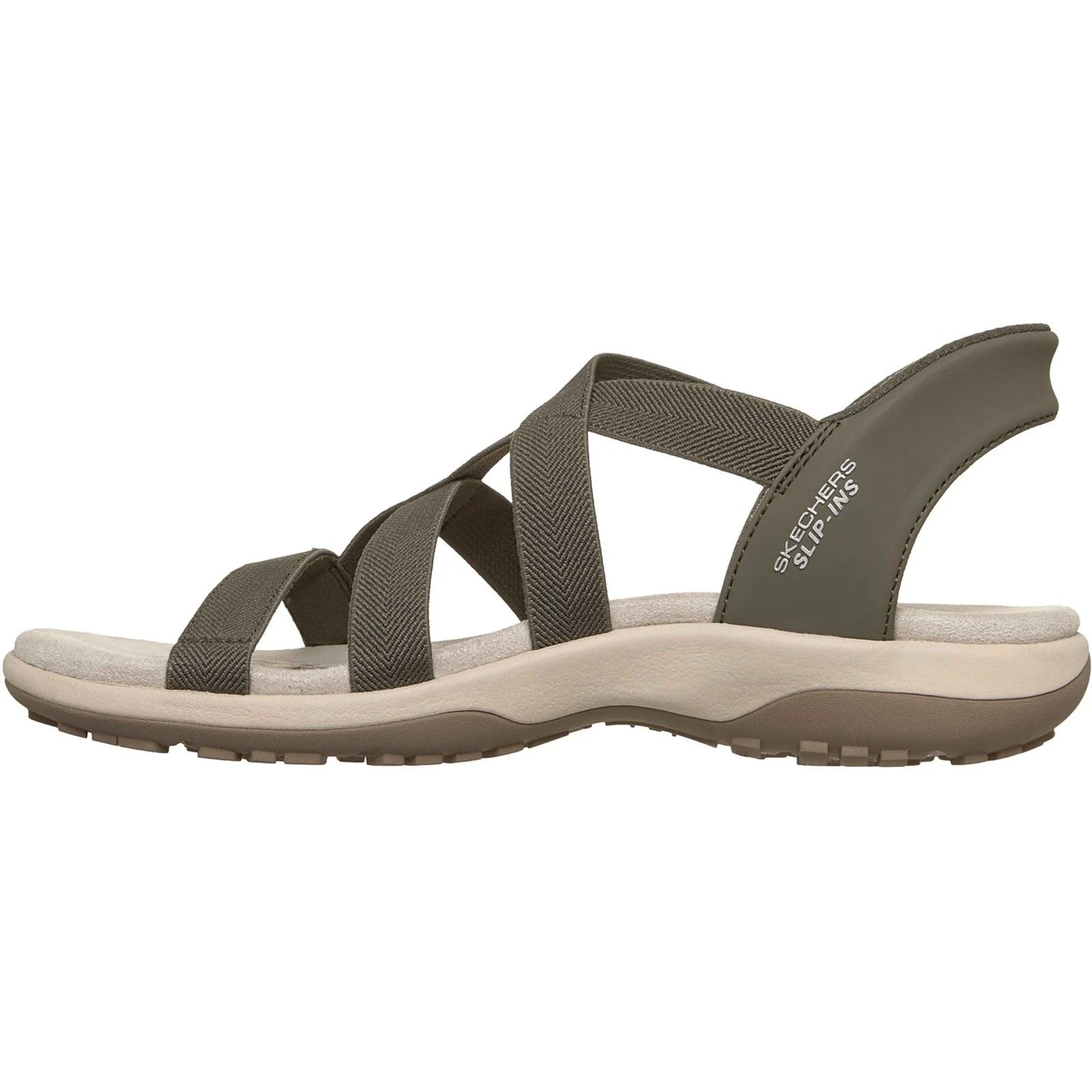Skechers Reggae Slim Stretch Flex Textile Women's Olive Sandals - Image 4