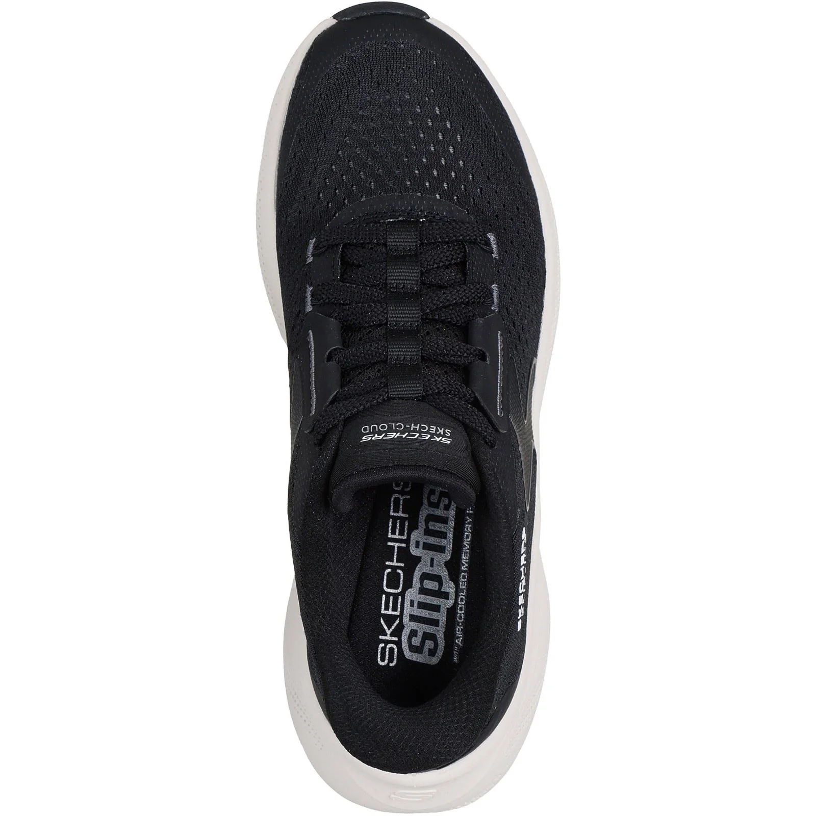 Skechers Skech Cloud Plush Horizon Polyester Women's Black/White Trainers - Image 3