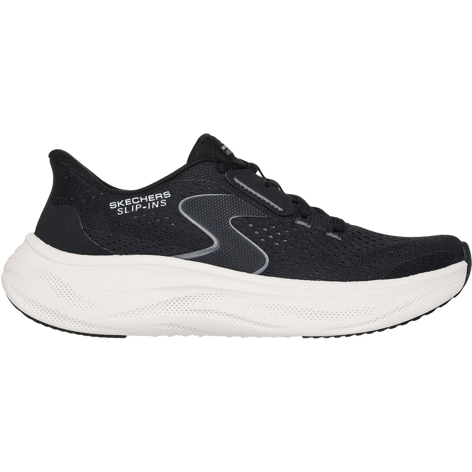 Skechers Skech Cloud Plush Horizon Polyester Women's Black/White Trainers - Image 5