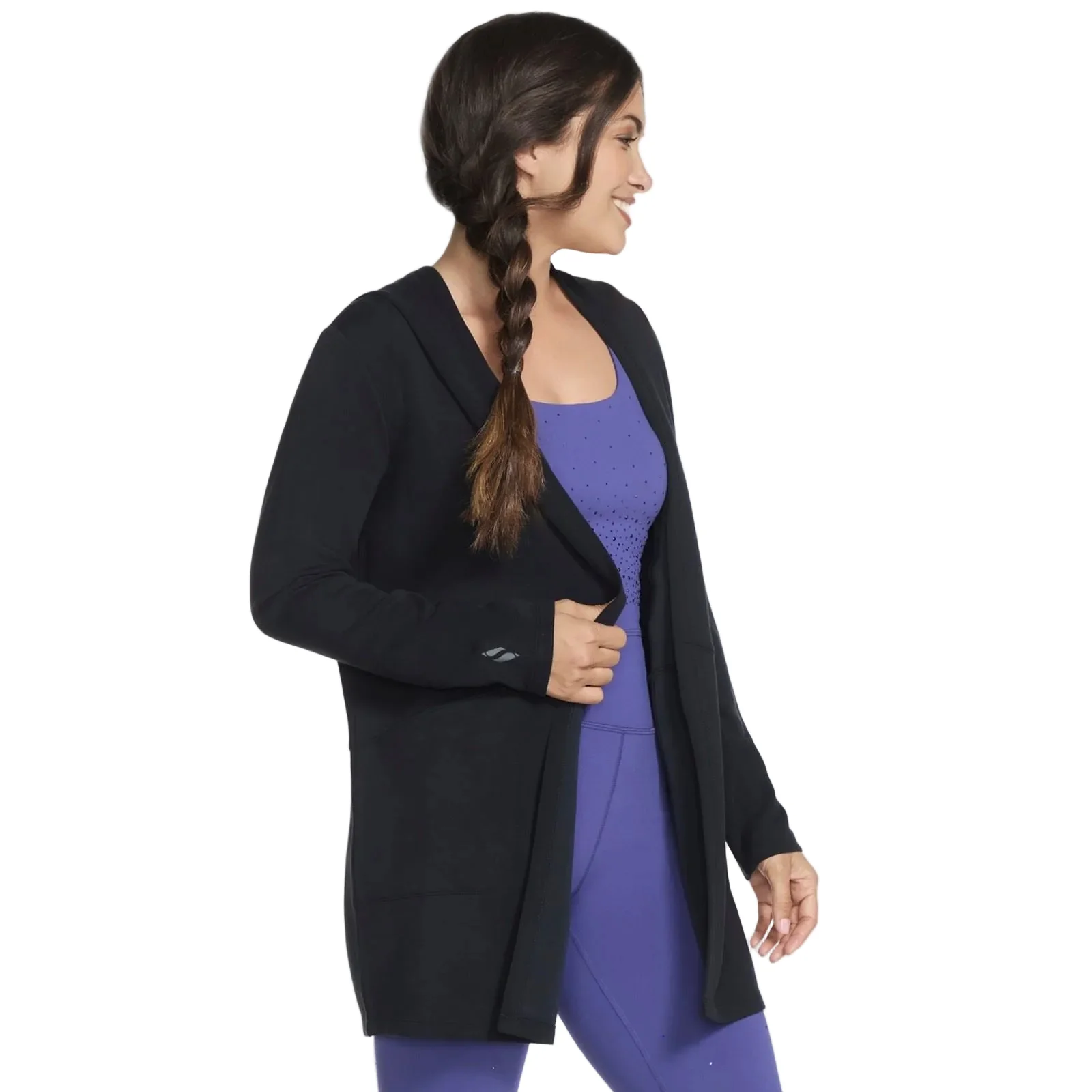 Skechers SKECHLUXE Elevate Restful Hoodigan Women's Black Cardigans - Image 3