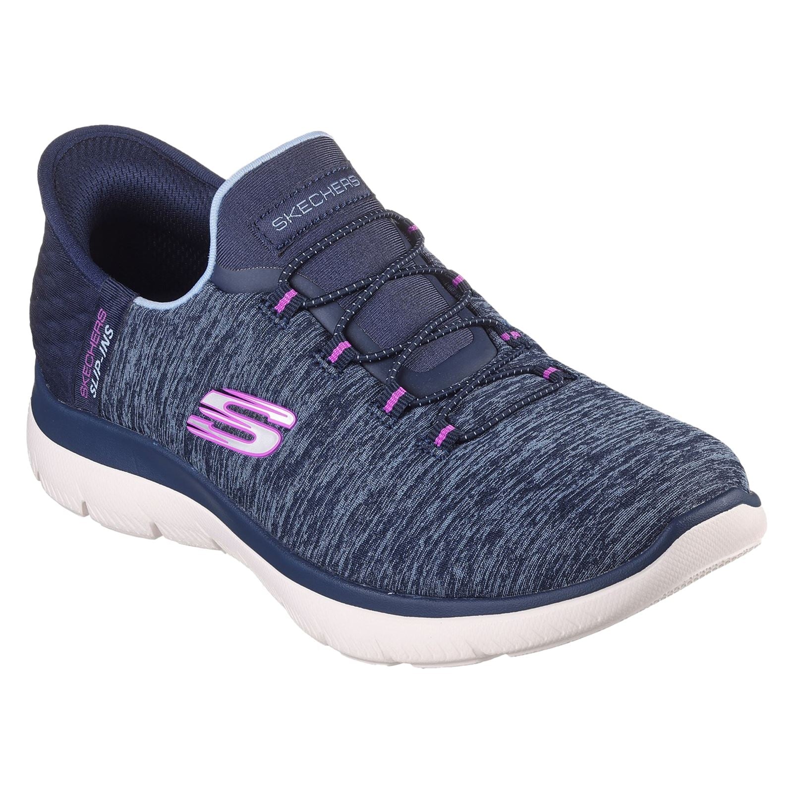 Skechers Women's Summits Dazzling Haze Shoes in Navy/Purple - Image 6