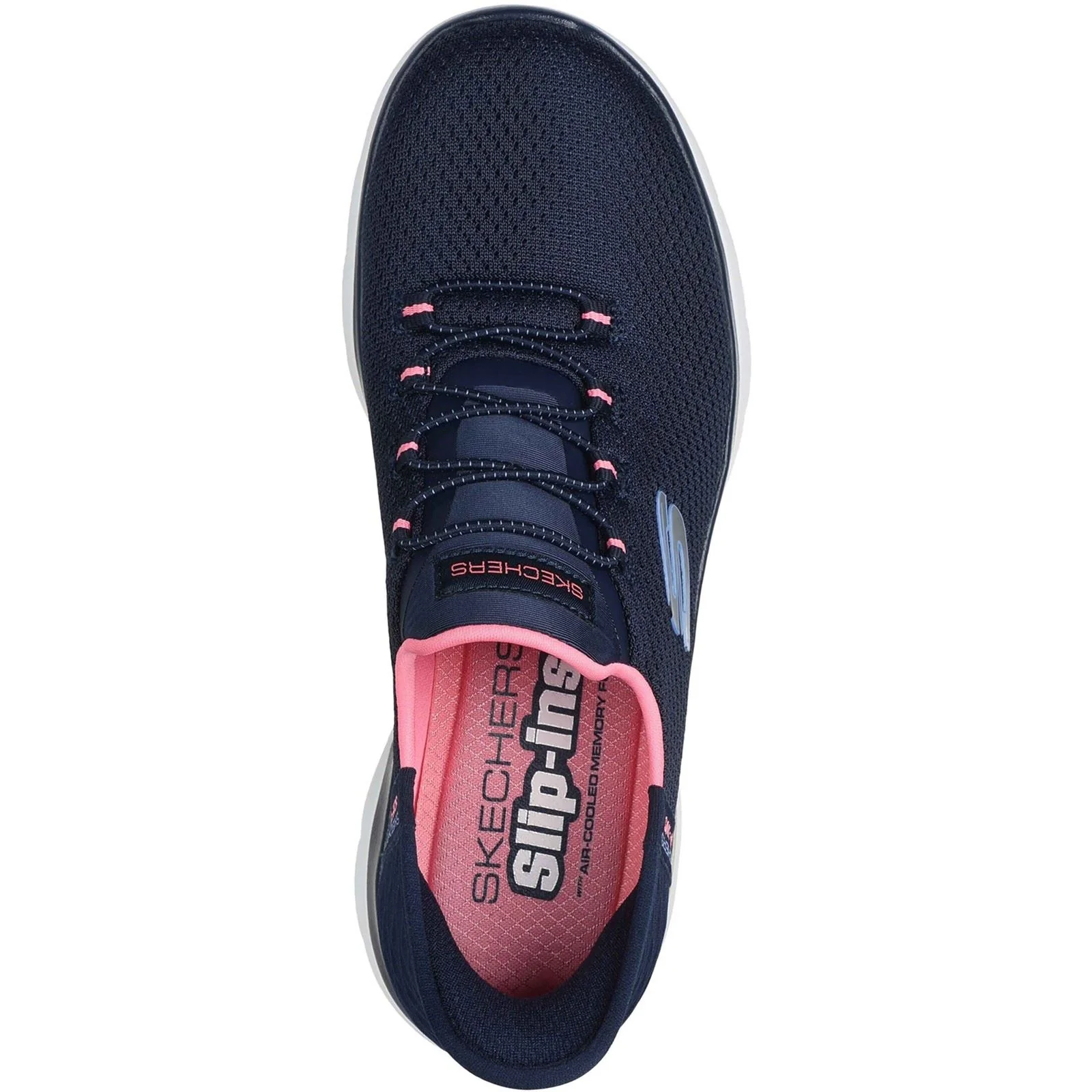 Skechers Summits - Diamond Dream Textile Women's Navy/Pink Standard Trainers - Image 3