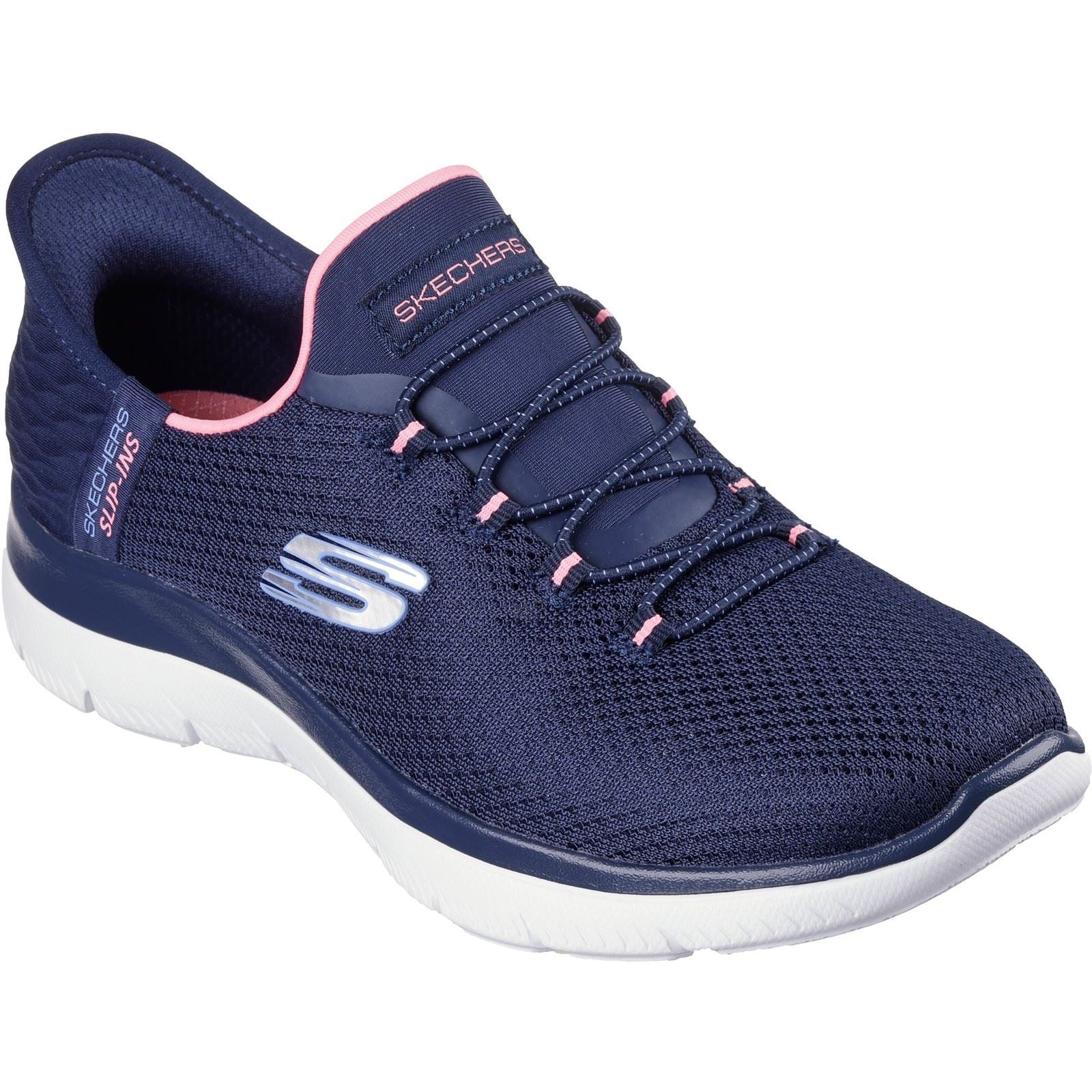 Skechers Women's Summits Diamond Dream Trainer in Navy/Pink
