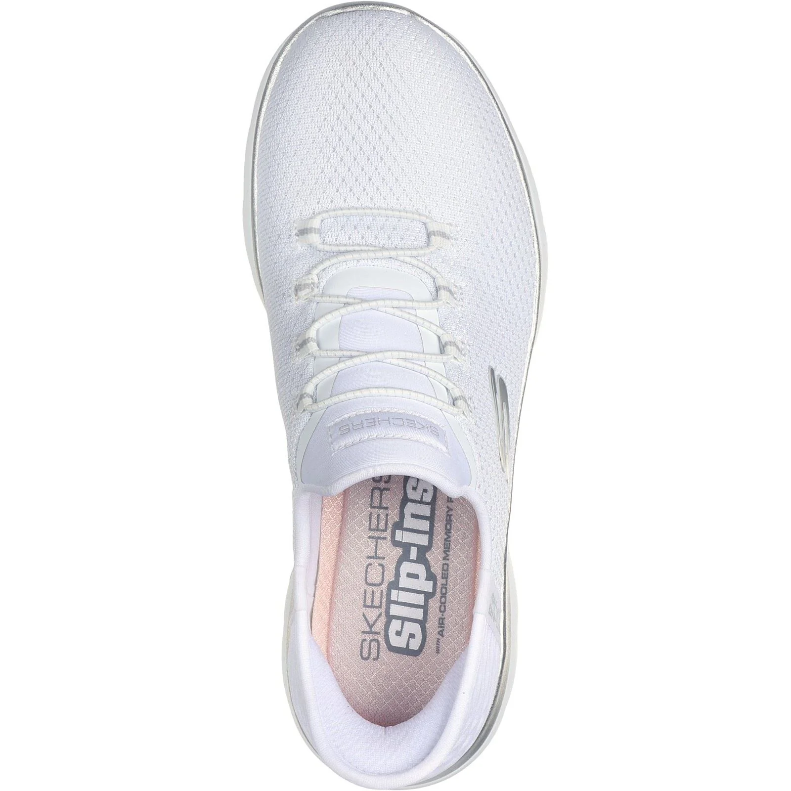 Skechers Summits Diamond Dream Textile Women's White/Silver Trainers - Image 3