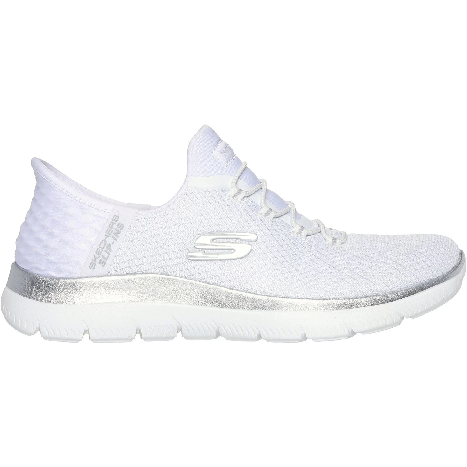 Skechers Summits Diamond Dream Textile Women's White/Silver Trainers - Image 5