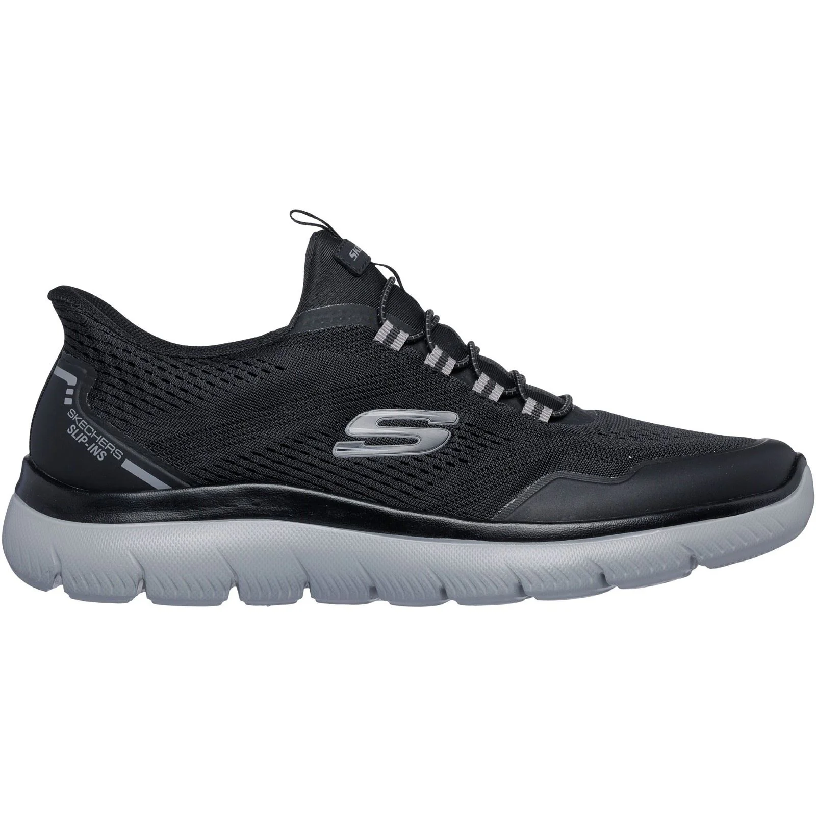 Skechers Summits Top Rate Textile Men's Black/Charcoal Trainers - Image 2