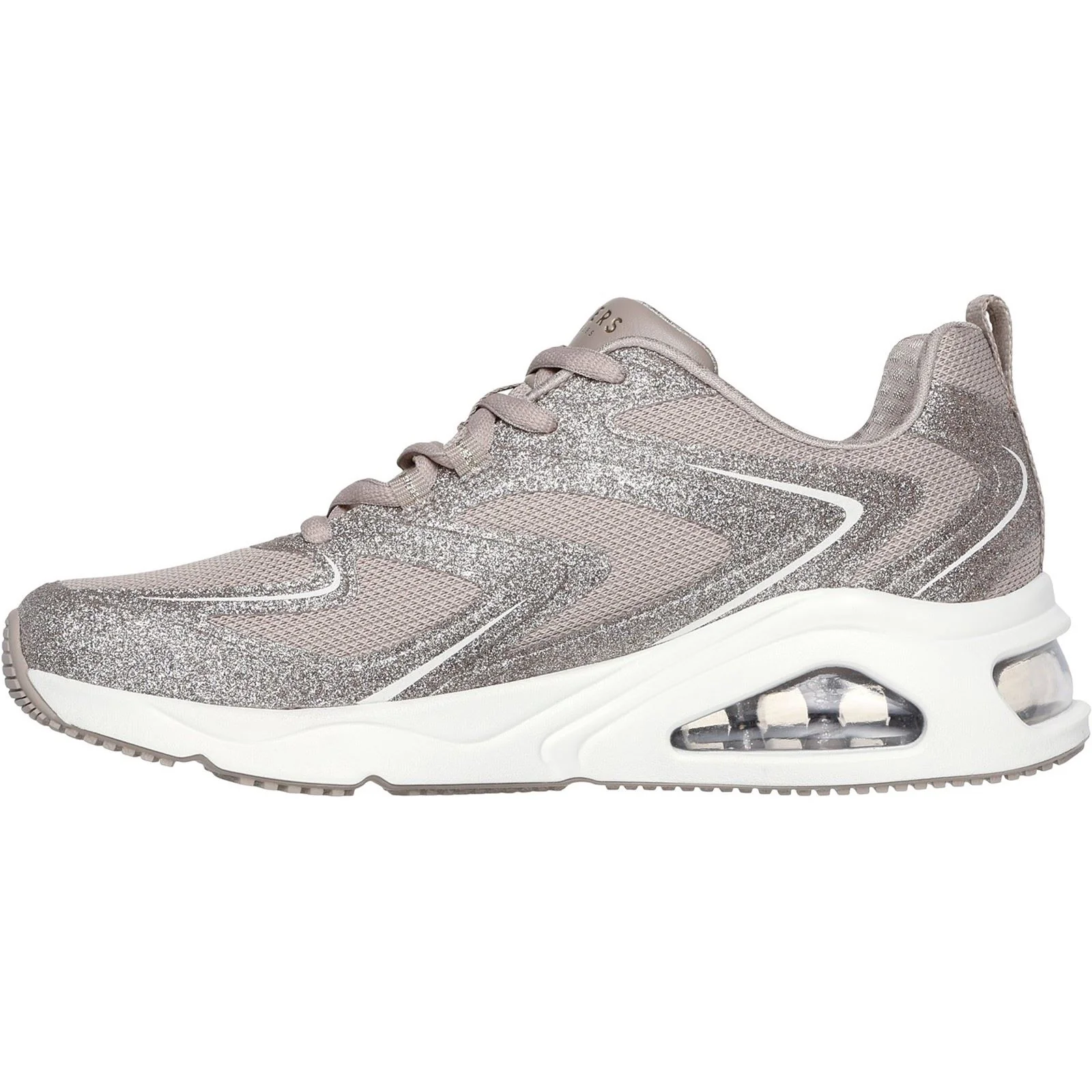 Skechers Tres-Air Uno Glit-Airy Women's Taupe Trainers - Image 4