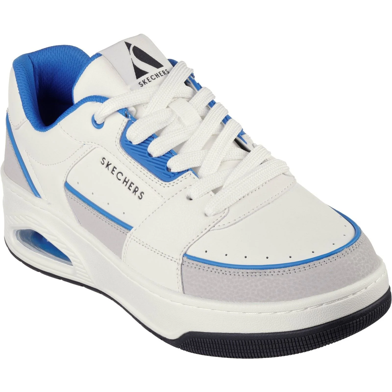 Skechers Men's Uno Court Low-Post Trainers in White/Blue
