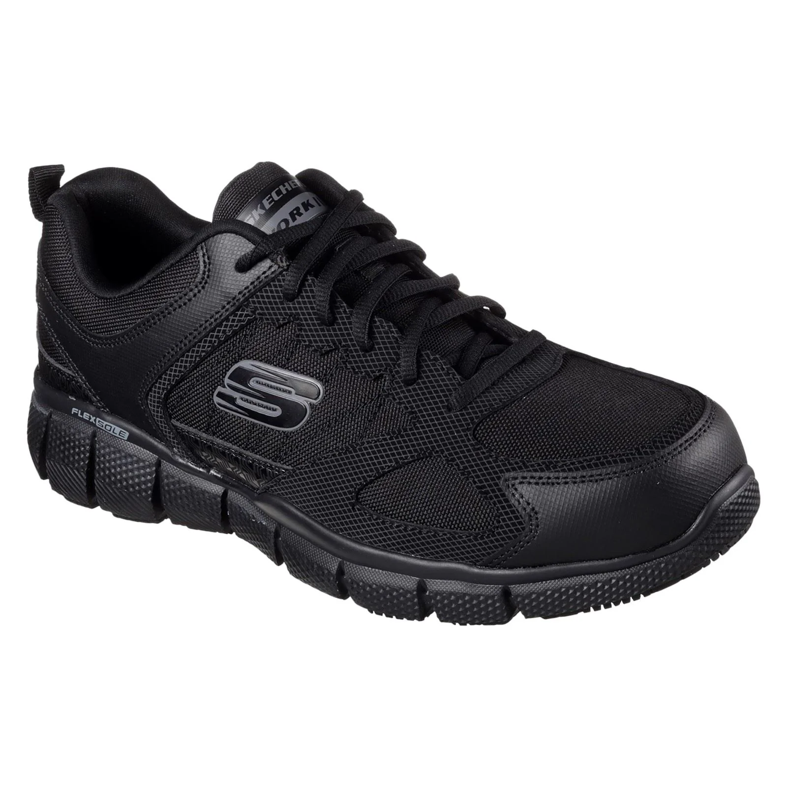Skechers Workwear Telphin Sanphet Leather Men's Black Safety Trainers - Image 6