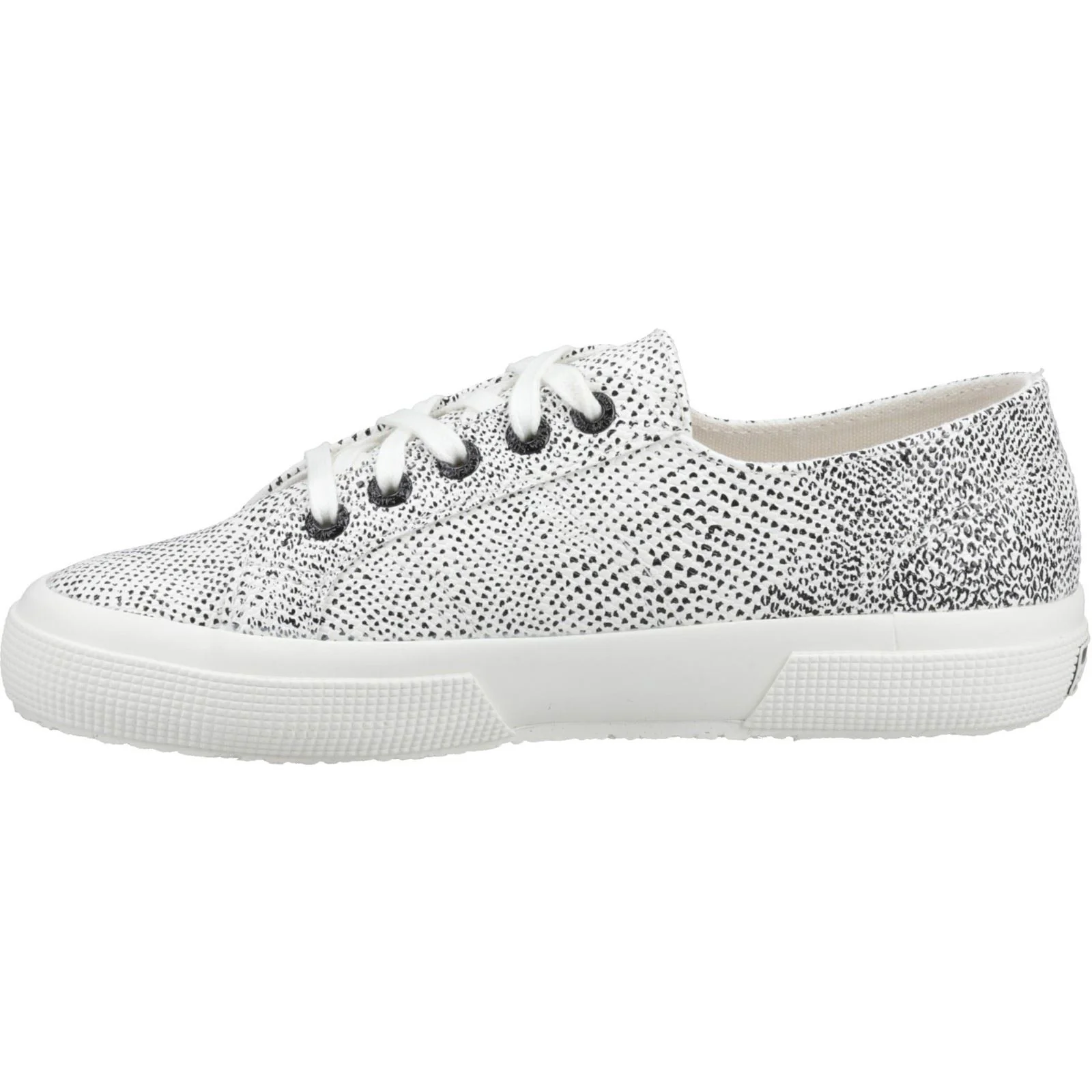 Superga Women's 2730 Micro Faux Snake Trainer in White Avorio/Black Snake - Image 4