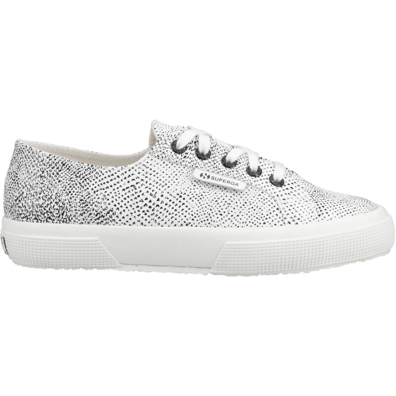 Superga Women's 2730 Micro Faux Snake Trainer in White Avorio/Black Snake - Image 5