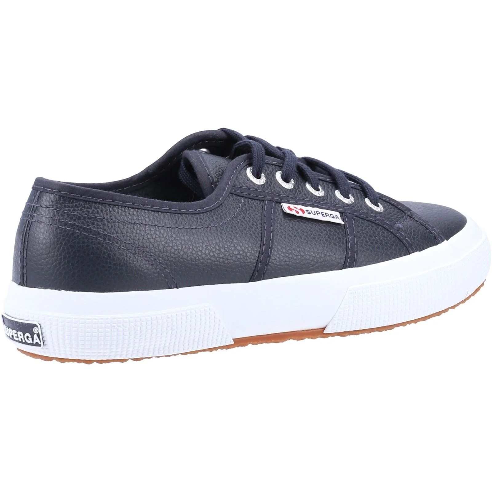 Superga Men's 2750 Tumbled Leather Shoe in Blue Navy - Image 2