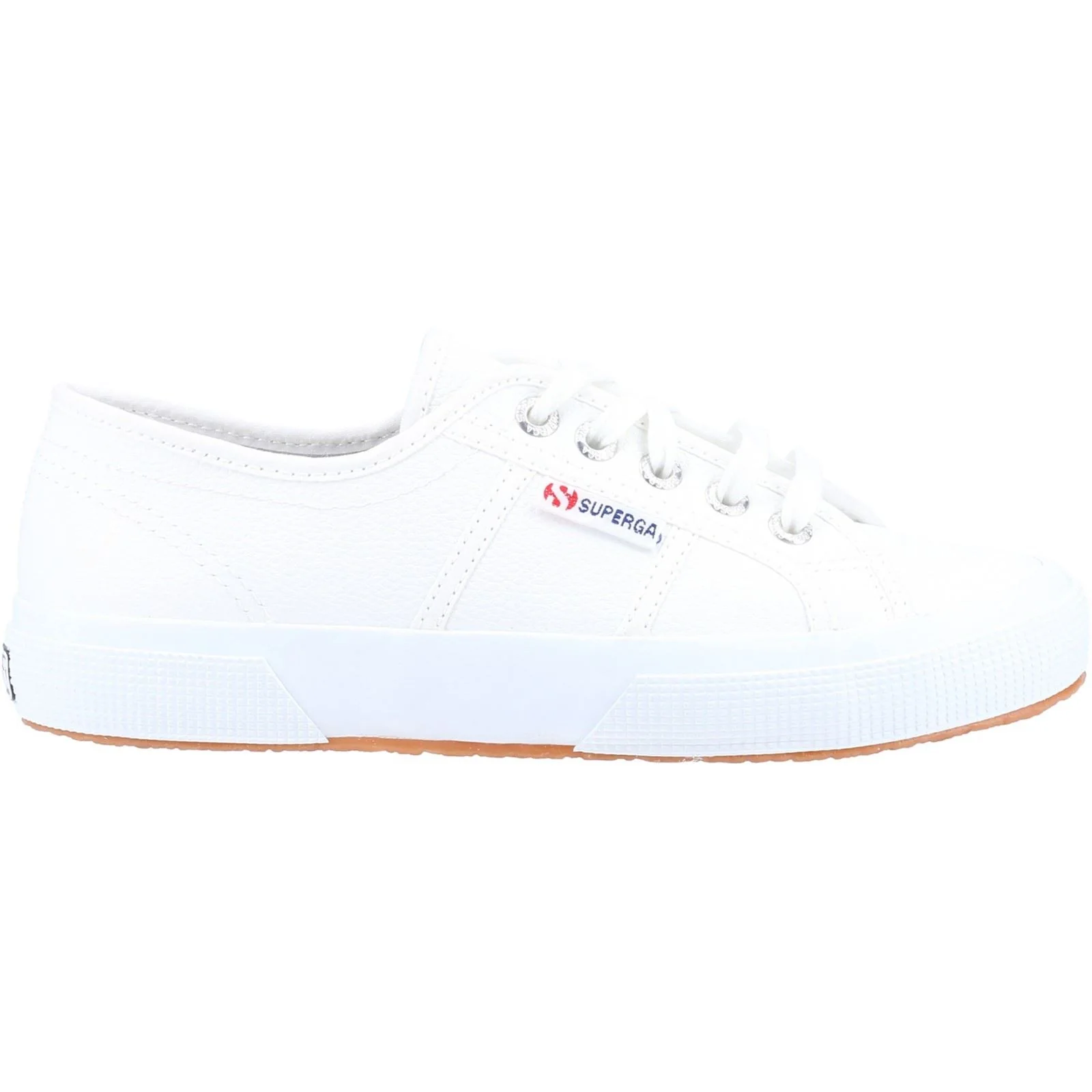 Superga Women's 2750 Tumbled Leather Shoe in White - Image 4