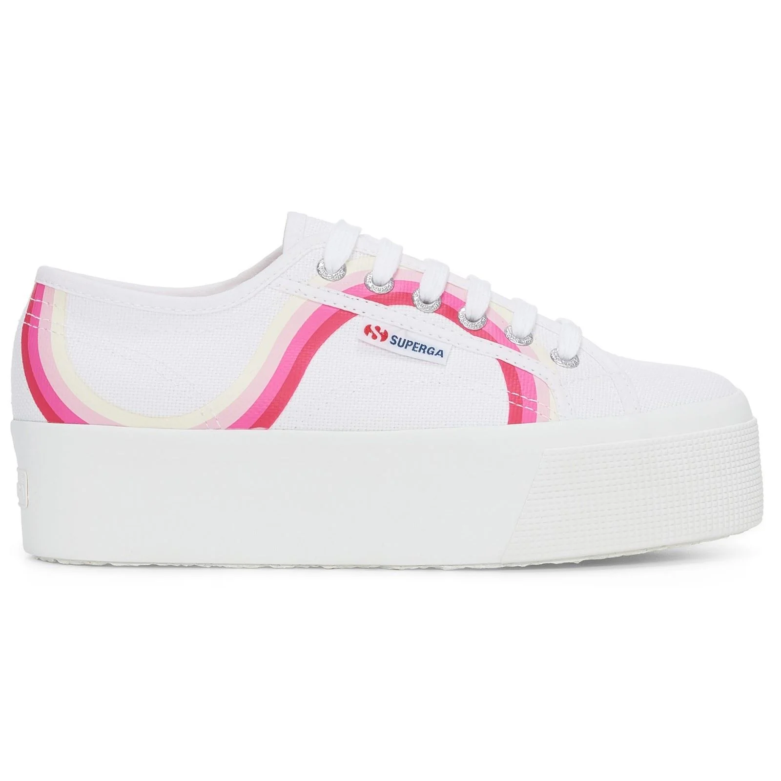 Superga Women's 2790 Round Stripes Trainers in White/Shaded Blue - Image 4