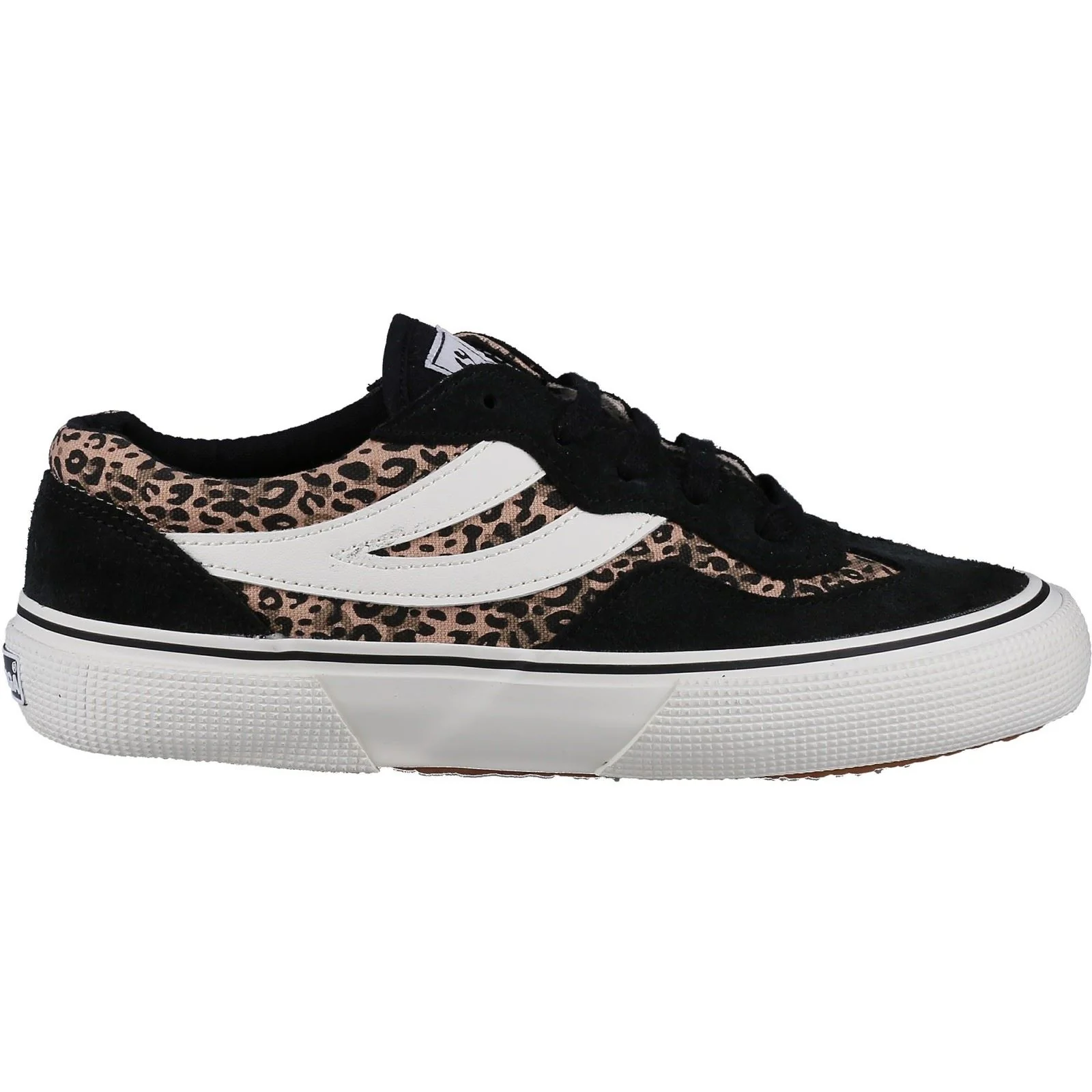 Superga Women's 2941 Revolley Leopard Trainer in Black/Micro Leopard - Image 4