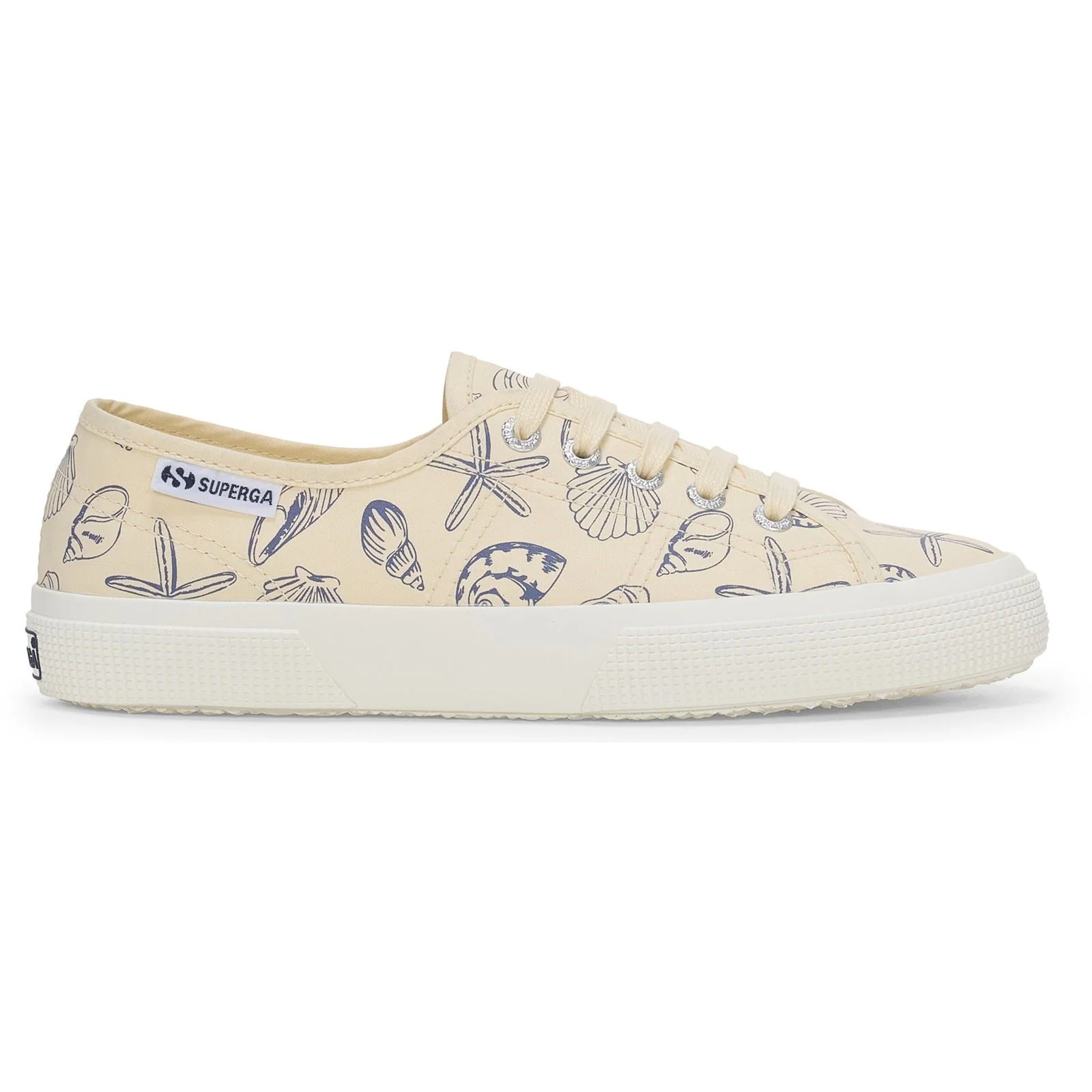 Superga 3750 Seashells Print Cotton Women's Beige Trainers - Image 5
