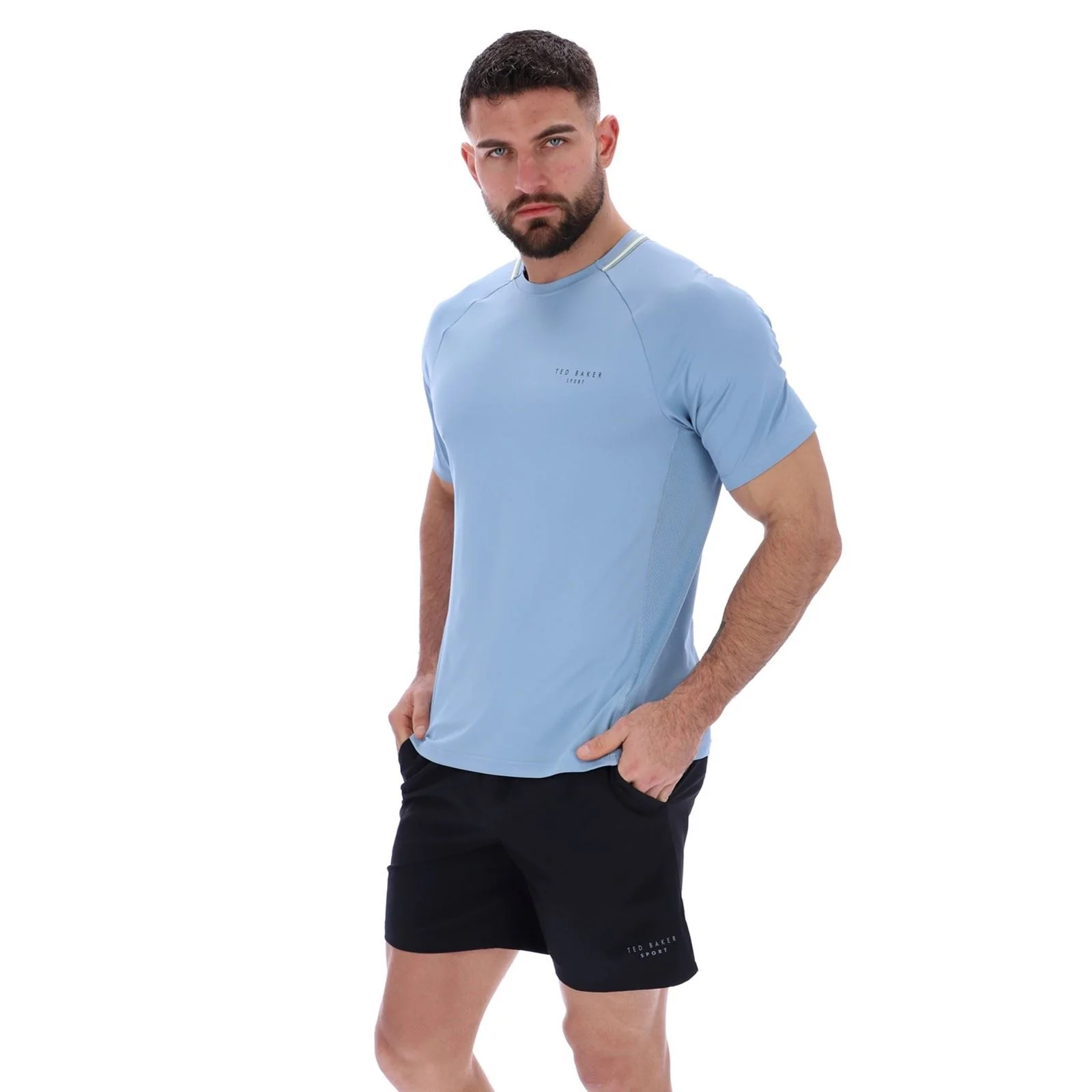 Ted Baker HARRISON TBMTA251 Polyester Men's Blue Activewear T-Shirts - Image 3