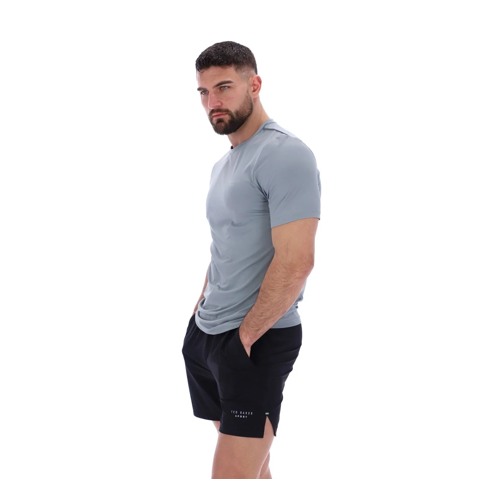 Ted Baker SAM TBMTS2635 Polyester Men's Grey Activewear T-Shirts - Image 3