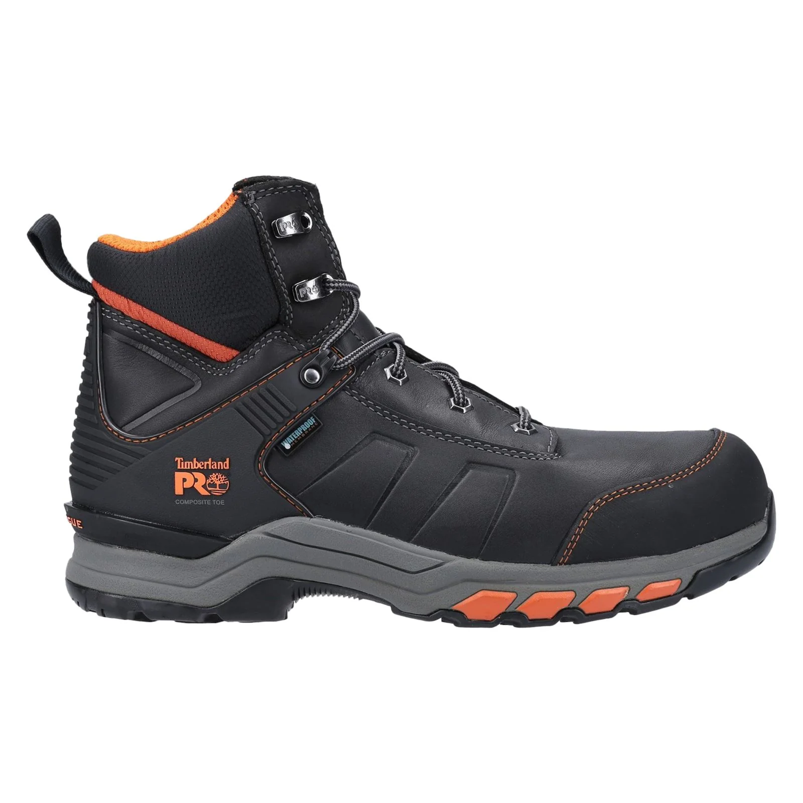 Timberland Pro Men's Hypercharge Composite Safety Toe Work Boot in Black/Orange - Image 8