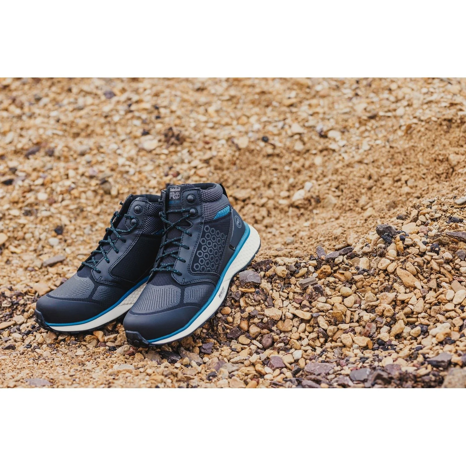 Timberland Pro Men's Reaxion Mid Composite Safety Boot in Black/Blue - Image 7