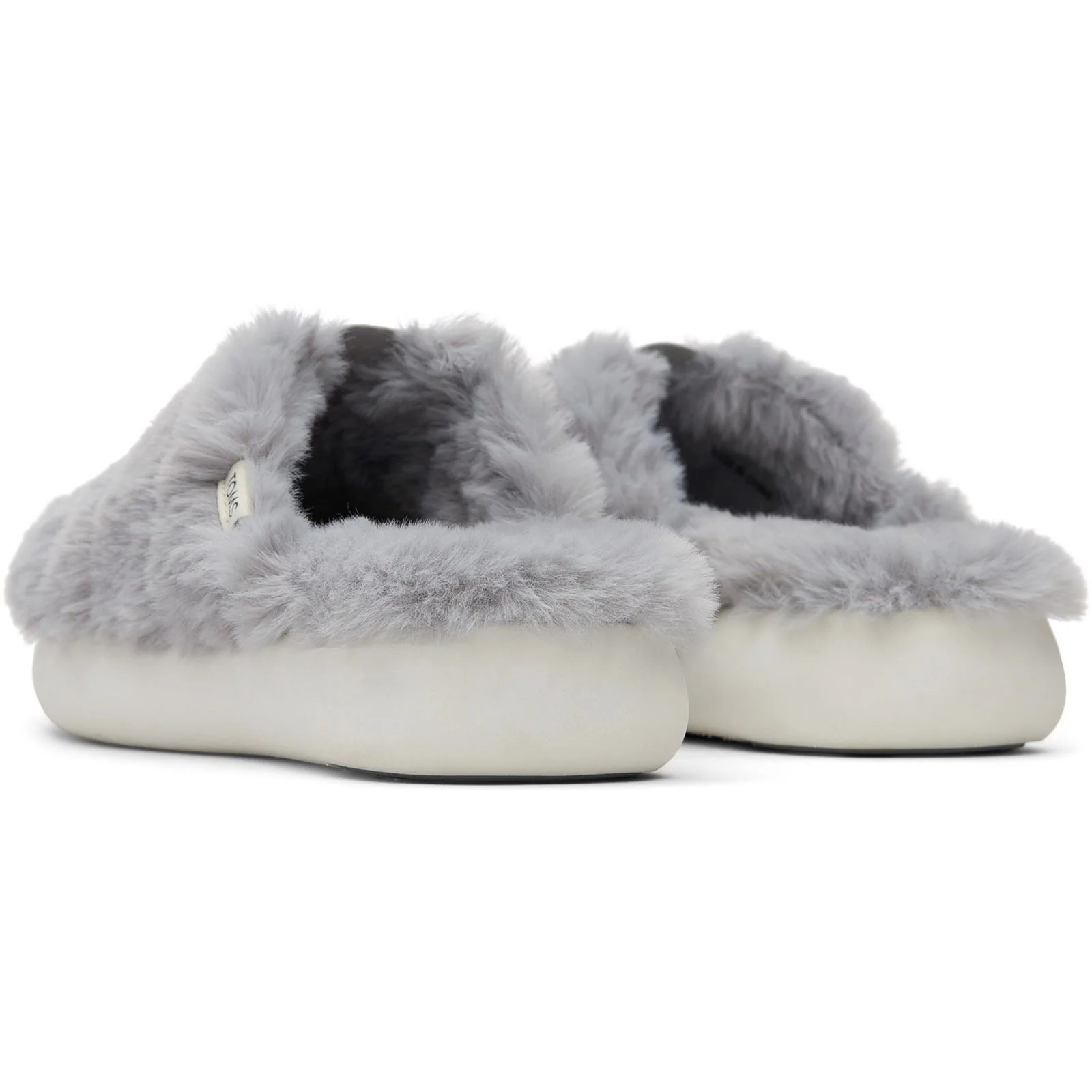 TOMS Alpargata Mallo Polyester Faux Fux Women's Mid Grey Faux Fur Mules - Image 2