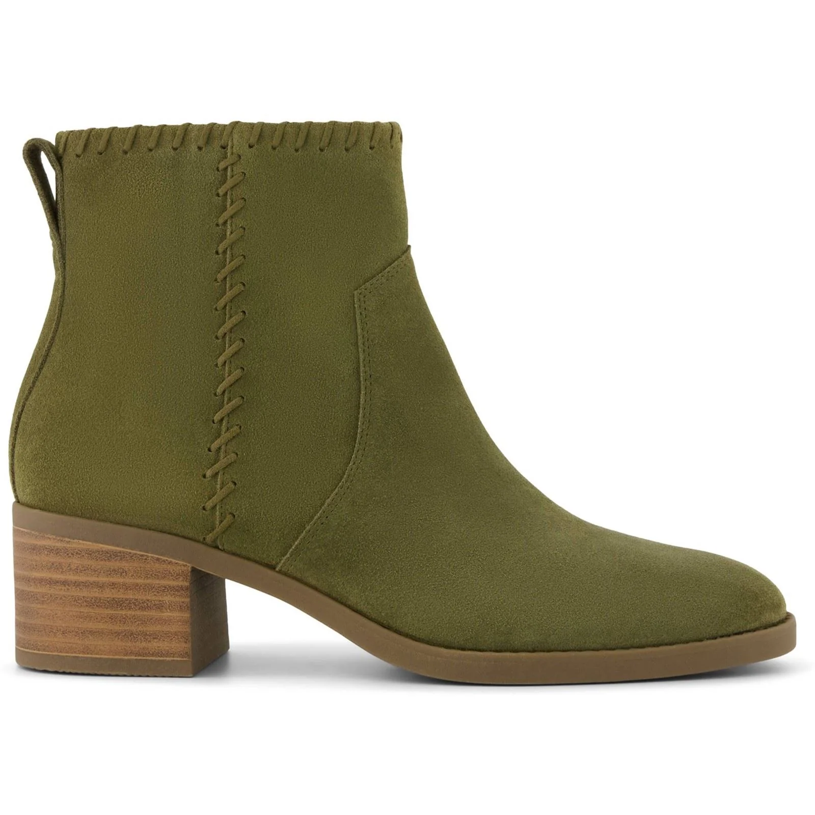 TOMS Delilah Heeled Suede Women's Khaki Heeled Ankle Boots - Image 6