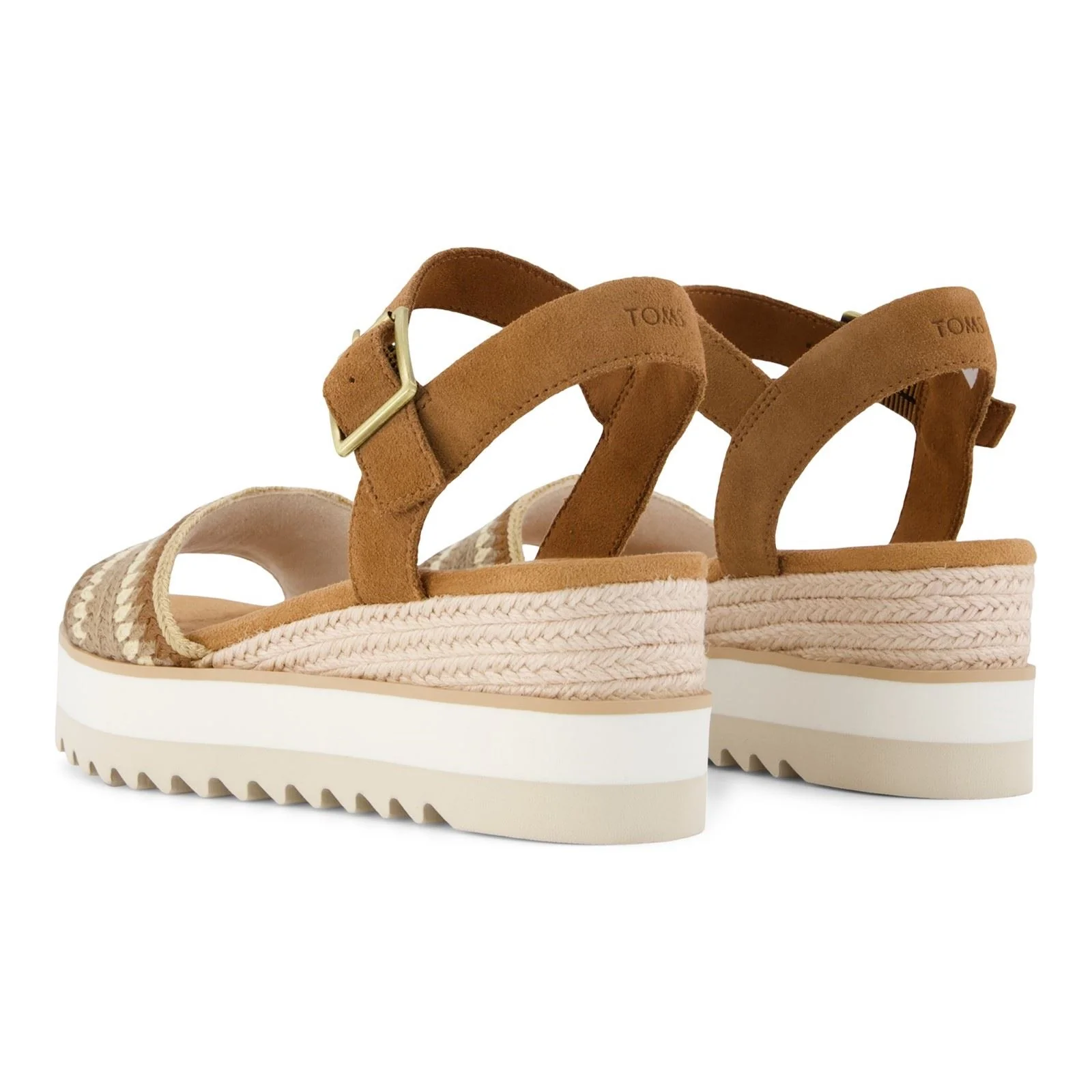 TOMS Diana Wedge Leather Women's Dark Beige Sandals - Image 2