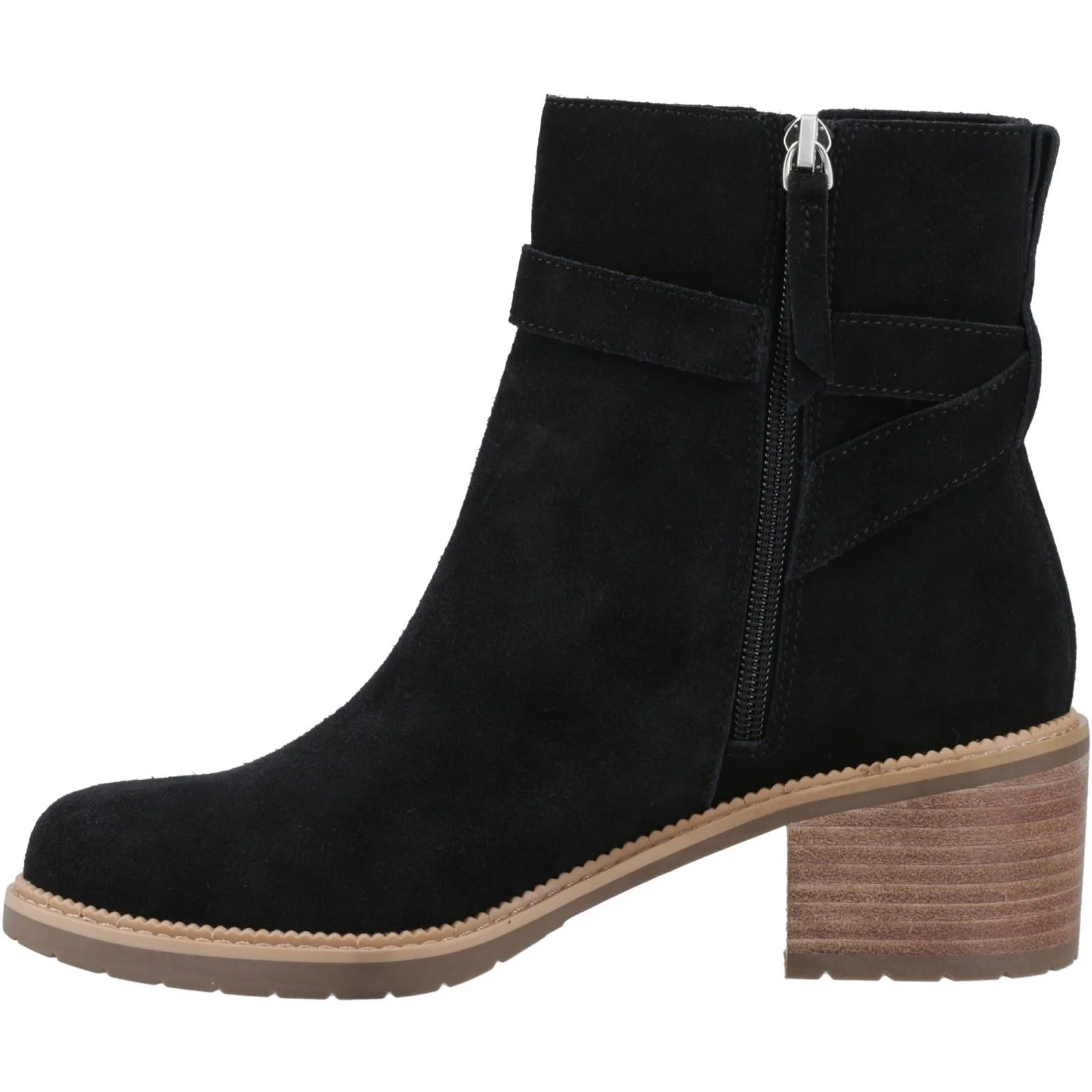 TOMS Hailey Buckle Leather Women's Black Heeled Ankle Boots - Image 4