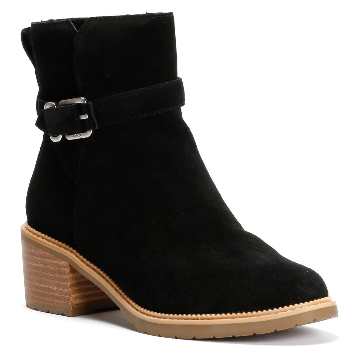 TOMS Hailey Buckle Suede Women's Black Boots - Image 2
