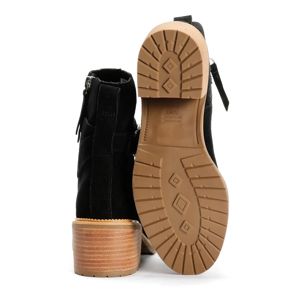 TOMS Hailey Buckle Suede Women's Black Boots - Image 4