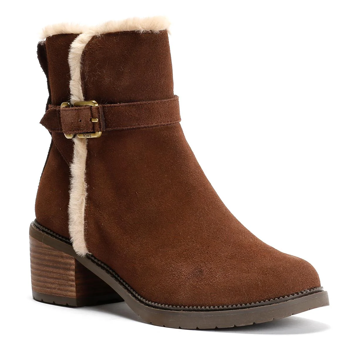 TOMS Hailey Buckle Suede Women's Dark Brown Boots - Image 2