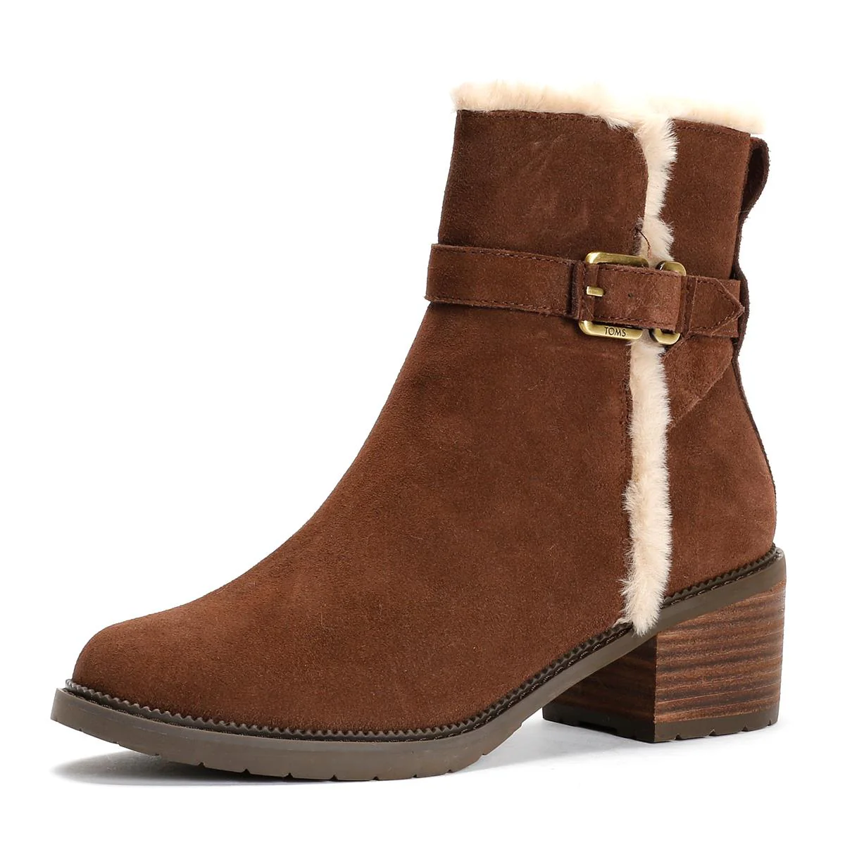 TOMS Hailey Buckle Suede Women's Dark Brown Boots - Image 3