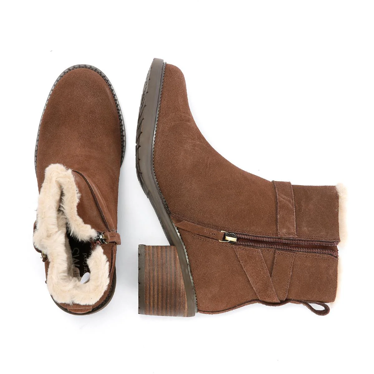 TOMS Hailey Buckle Suede Women's Dark Brown Boots - Image 8